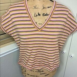 Striped V-Neck Women's Top